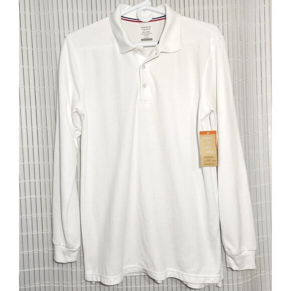 French Toast Uniform shirt for boy XXL Casual White Long Sleeved Polo Shirt - Picture 1 of 11